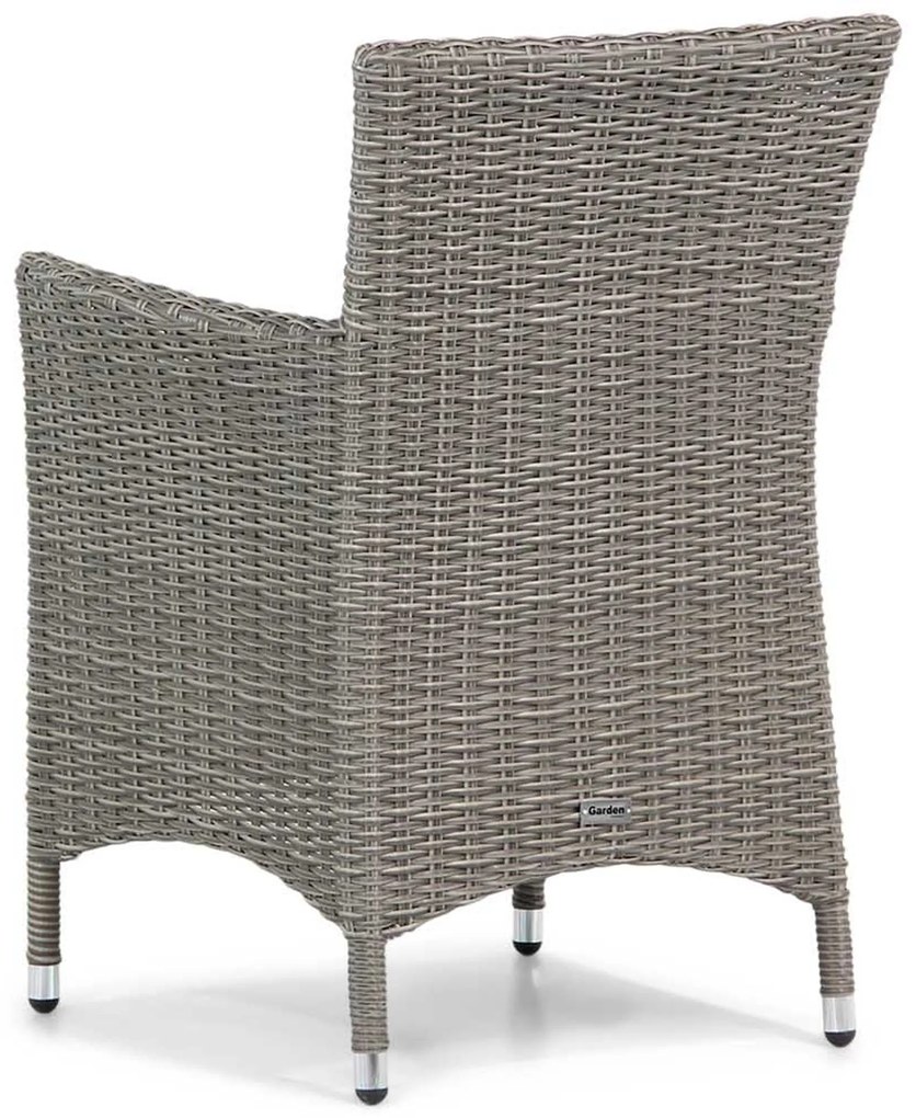 Tuinset Ronde Tuintafel 2 personen 70 cm Wicker Grijs Garden Collections Dublin/Bolton