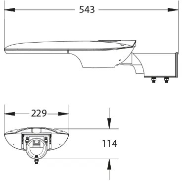 Prolumia 40312031 Prolumia LED Pro-Strada Basic 40312031 Pro-Strada Basic Micro streetlight opzet/opschuif, 45W, 6300Lm, 4000K,