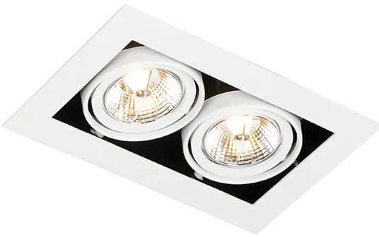 Set van 6 Moderne inbouwspot wit 2-lichts verstelbaar - Oneon 70