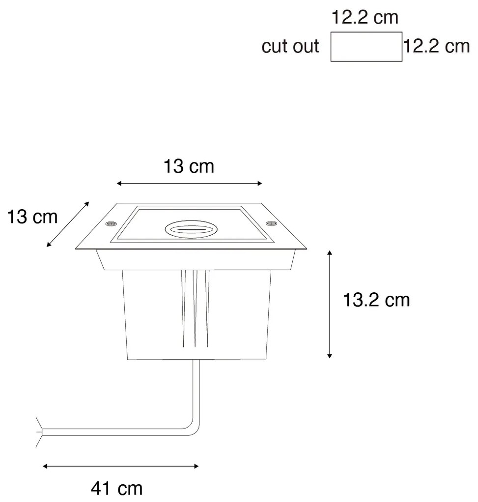 Buitenlamp met dimmer Smart grondspot zwart verstelbaar IP65 RGBW incl. Wifi GU10 50mm - Oneon Modern GU10 IP65 Buitenverlichting vierkant
