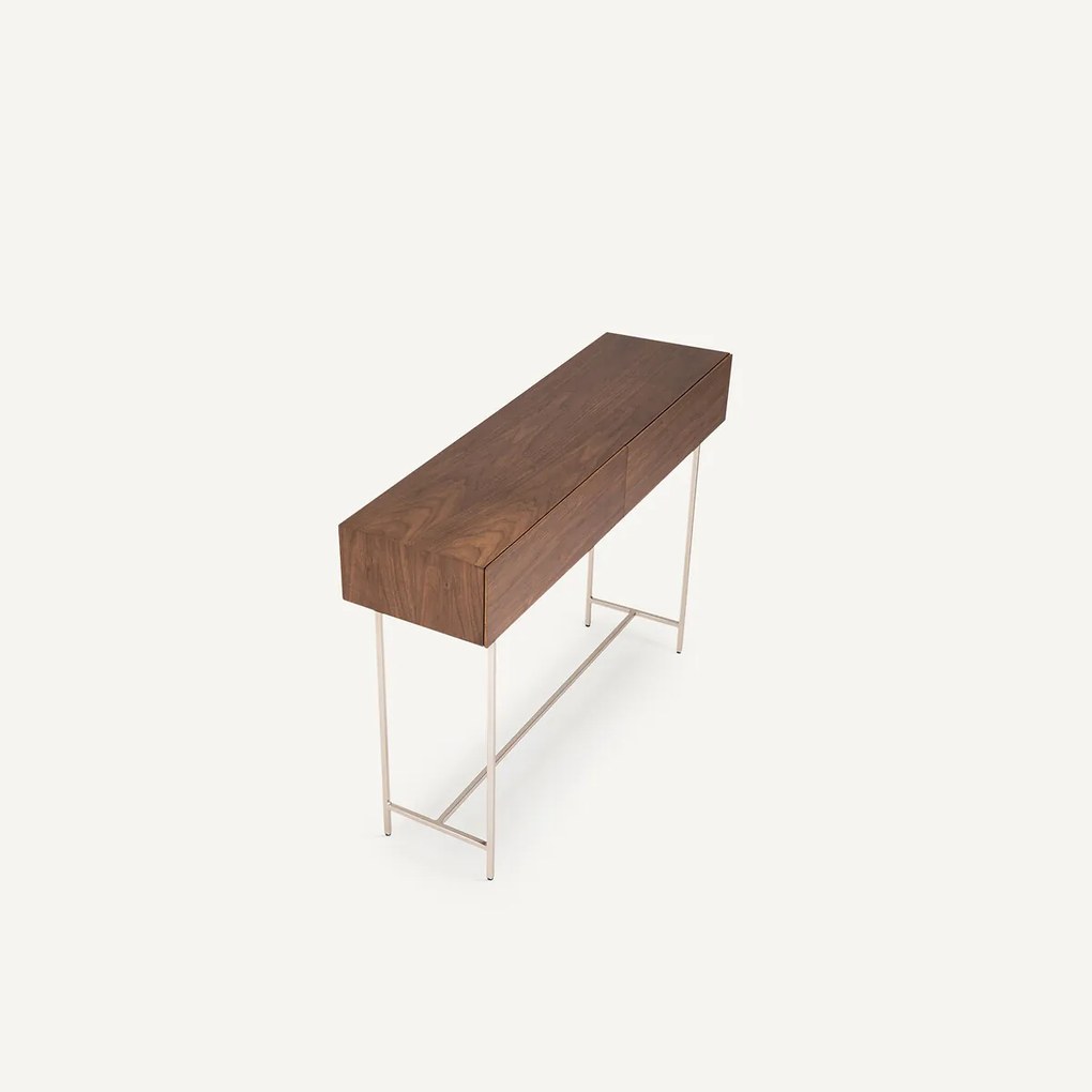 Console in notenhout, 2 lades, Oreko