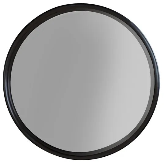 Ronde Spiegel Van Zwart Metaal 60 Cm - 7.5x60cm