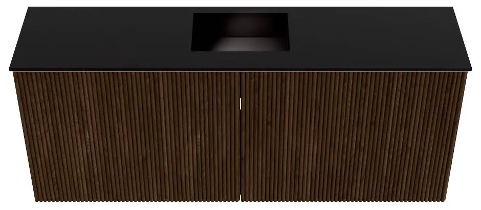 Mondiaz Joya 100cm toiletmeubel walnut met wastafel faye midden zonder kraangat urban