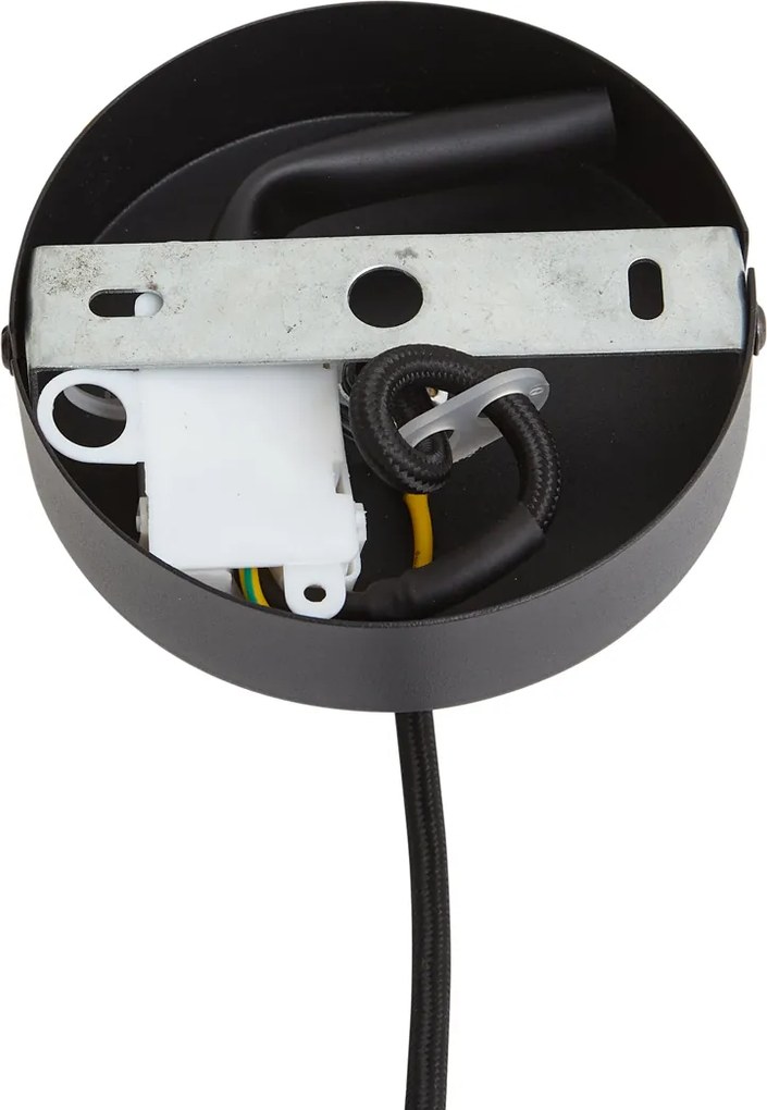 Hanglamp zwart met bruine papieren touw kap 50/50/30 - Combi 1