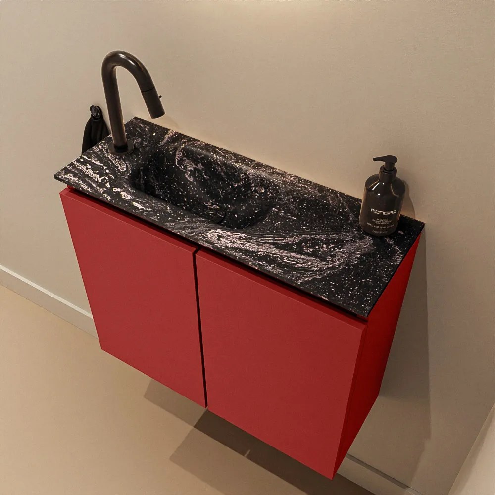 Mondiaz Ture DLux toiletmeubel 60cm fire met wastafel lava links met kraangat