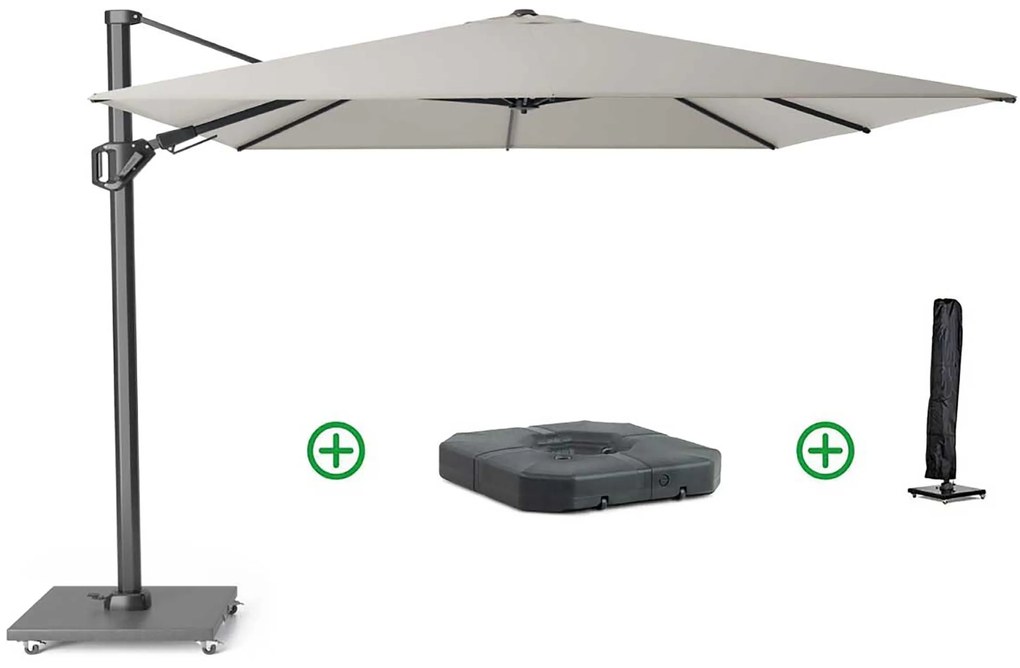 Platinum Challenger zweefparasol 3x3m T2 wit frame (incl. voet + hoes) manhattan