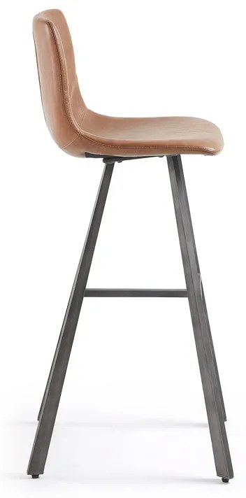 Kave Home Trap Barkruk Geborsteld PU Leer Bruin