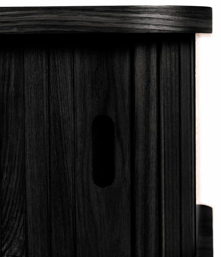 Zuiver Barbier Black Zwart Retro Nachtkastje - 45x45x59cm.
