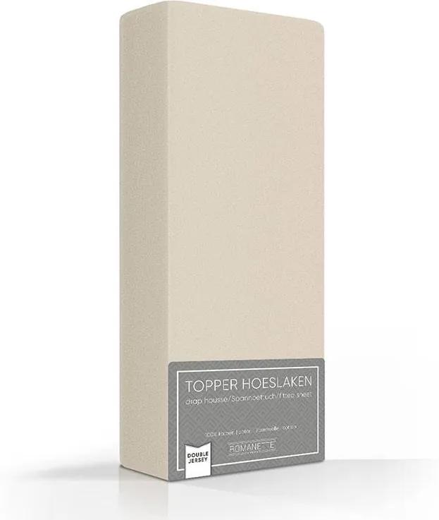 Romanette Luxe Dubbel Jersey Topper Hoeslaken - Zand 80/90/100 x 200/210/220 cm