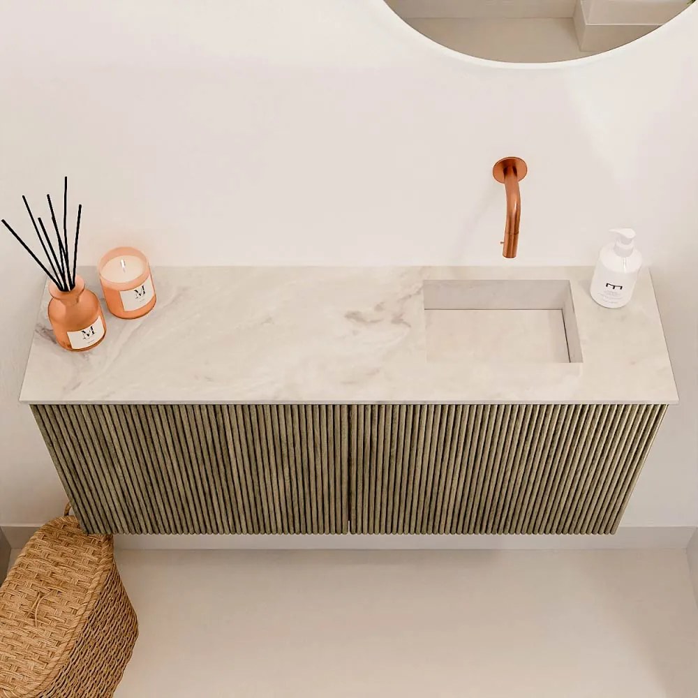 Mondiaz Joya DLux 90cm toiletmeubel dusk met wastafel faye rechts zonder kraangat frappe