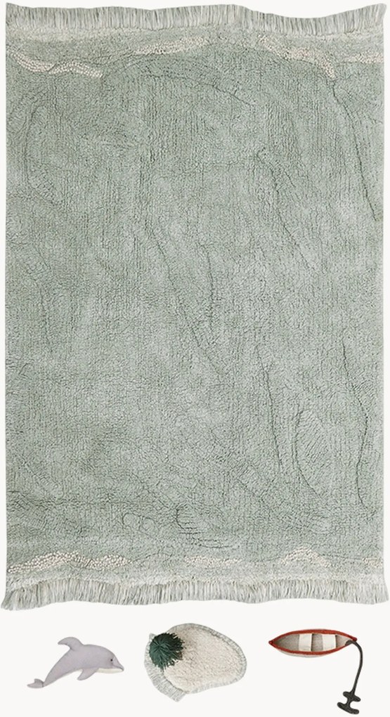 Wasbaar katoenen kindervloerkleed Waves, 4-delig