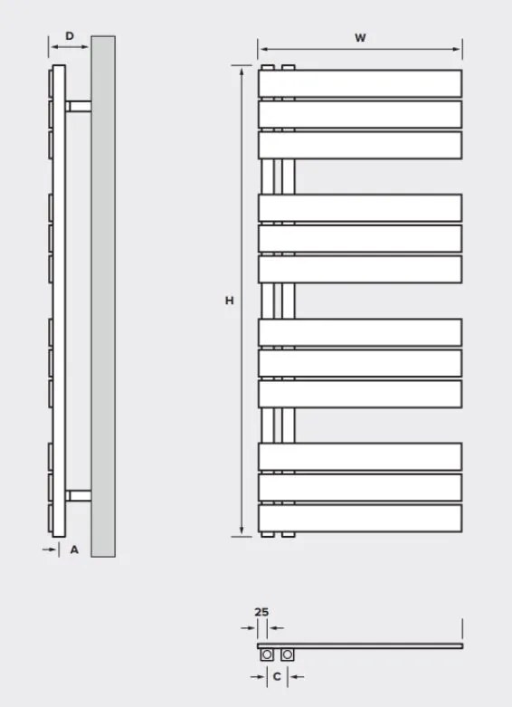 Eastbrook Helmsley design radiator 80x50cm mat antraciet 504W