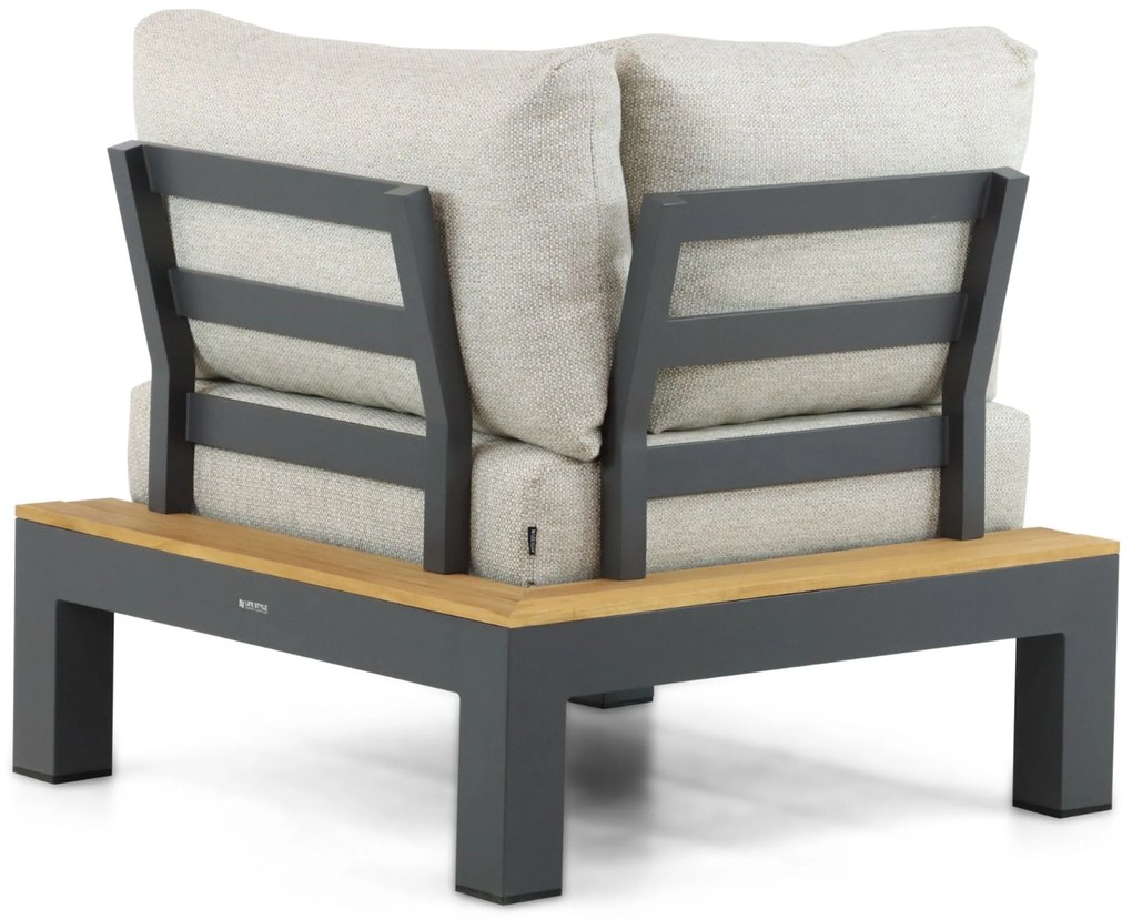 Loungeset 6 personen Aluminium/Teak Grijs Lifestyle Garden Furniture Vittoria
