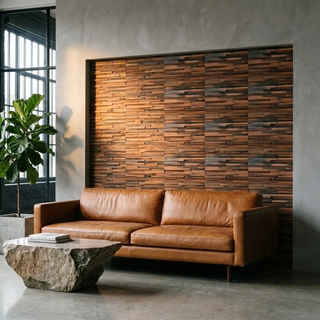 3D Houten Wandpaneel | Shipwood Compact | 30×30 cm | Wanddecoratie