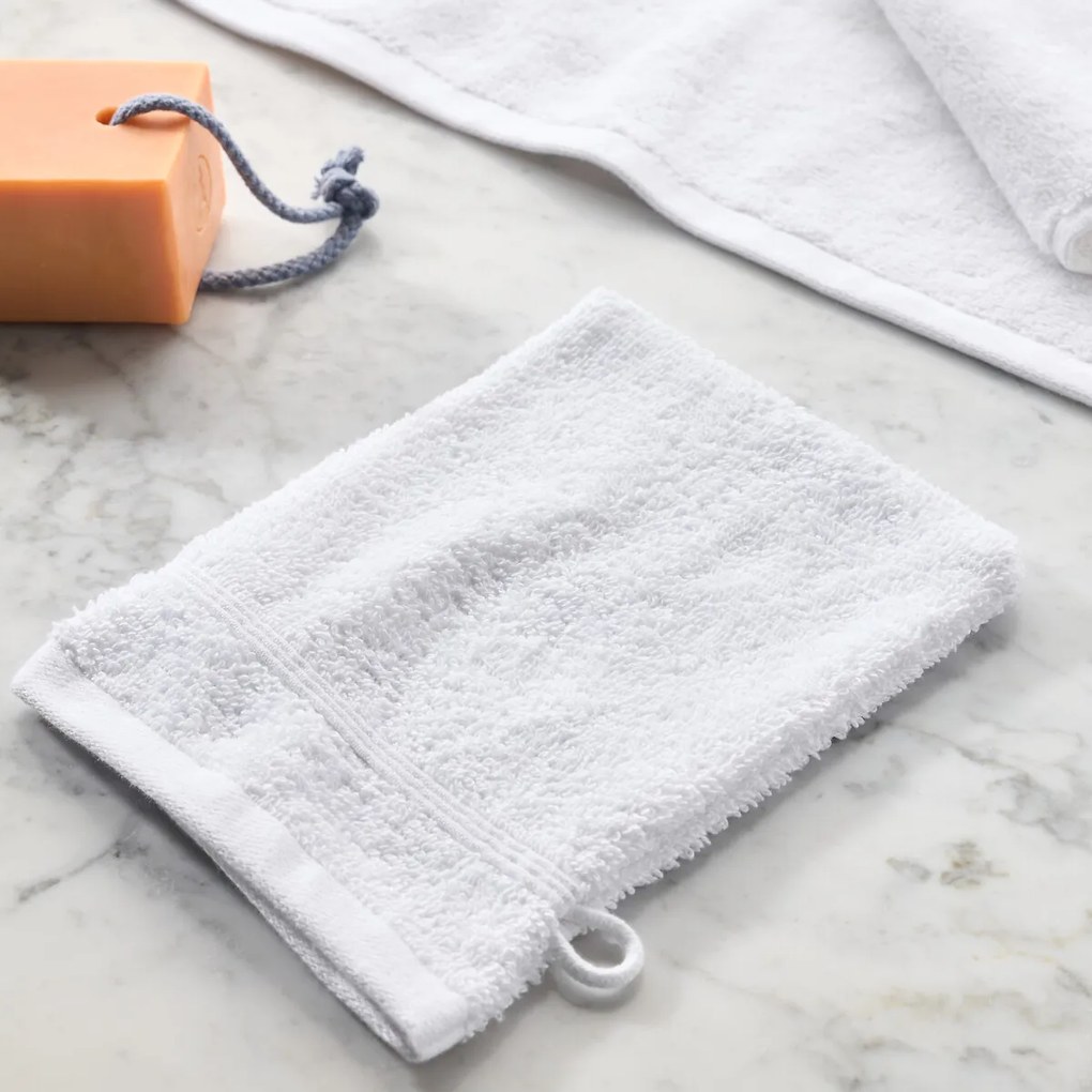 Set van 4 washandjes in bouclette badstof, Zavara