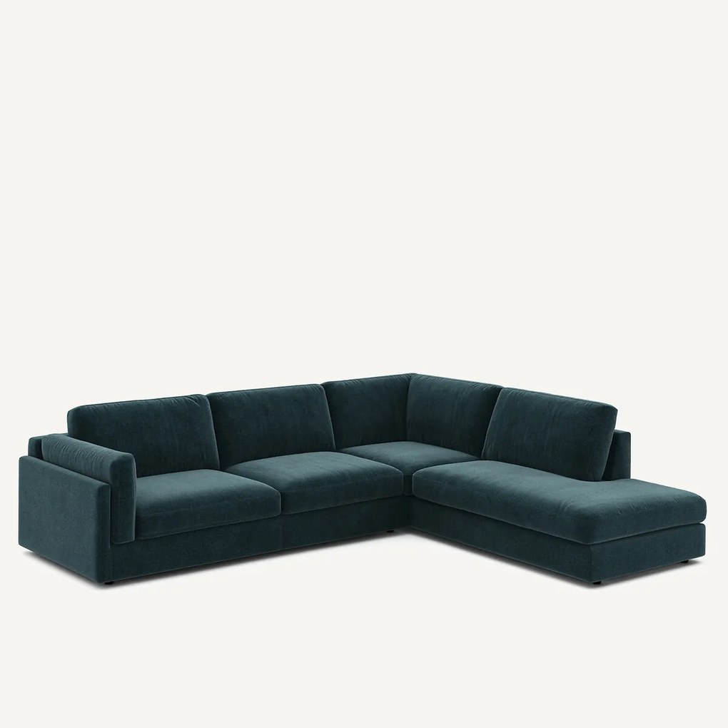 Omvormbare hoekbank, chenille fluweel, CÉSAR