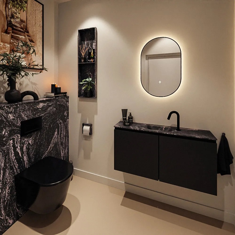 Mondiaz Ture DLux toiletmeubel 100cm urban met wastafel lava midden met kraangat