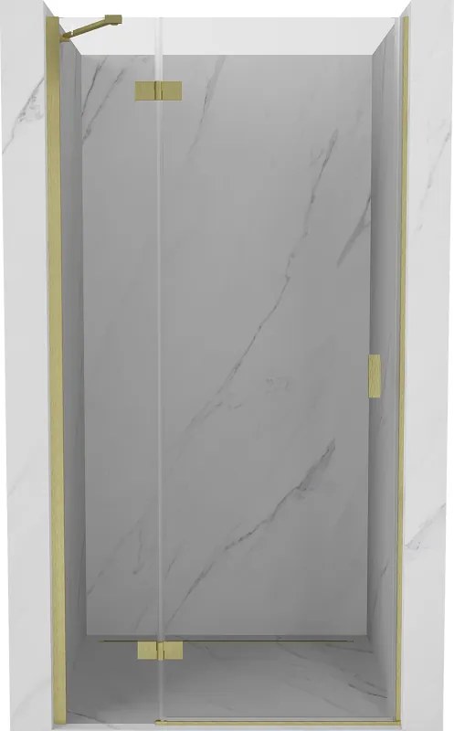 Mexen Mist-H douchedeur scharnierend links 105 cm, transparant, geborsteld goud - 8A5-105-000-55-00-L