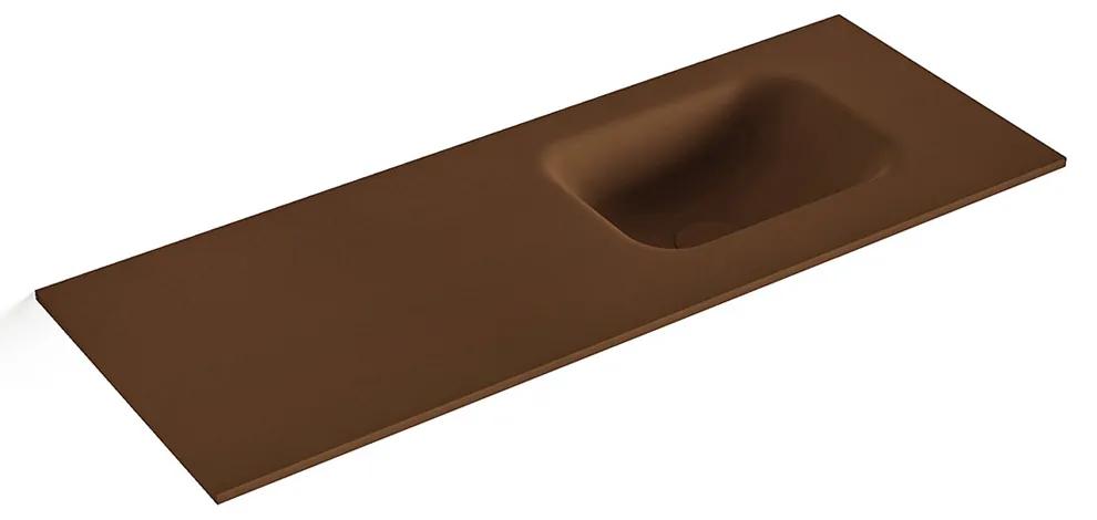MONDIAZ LEX Rust solid surface inleg wastafel voor toiletmeubel 80cm. Positie wasbak rechts