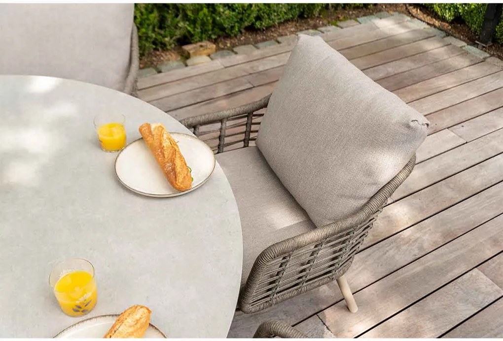Taste by 4 Seasons Puglia lage tuinset 6-delig - Donato tuintafel Ø160x69 cm