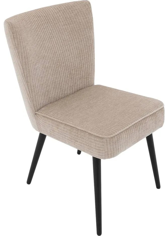 Goossens Eetkamerstoel Rob beige stof leuning, urban industrieel