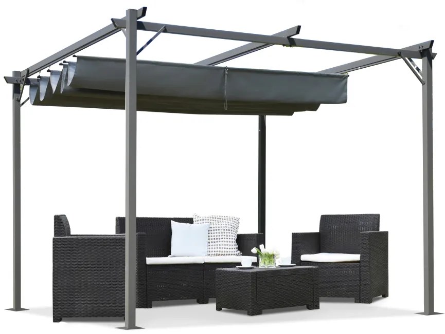 Antraciet terraspergola La Palma 3x3 Garden Point