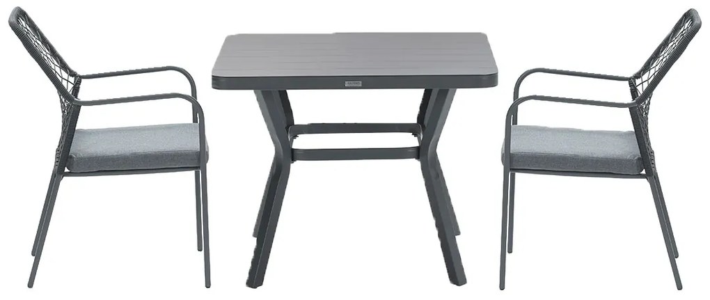 Garden Impressions Ross tuinset 3-delig zwart - Mina tuintafel 90x90 cm