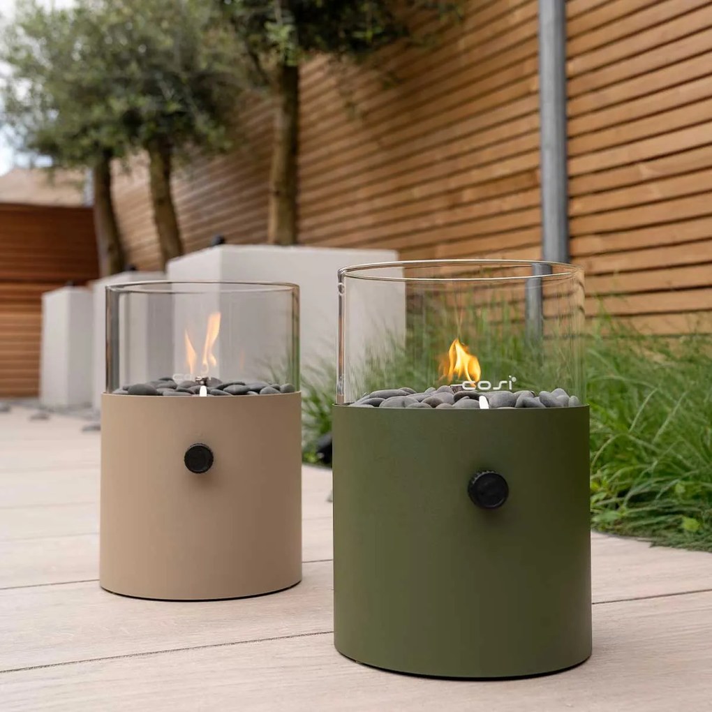 Cosi Fires Cosiscoop XL gaslantaarn Ø20,5x30 cm - mosgreen