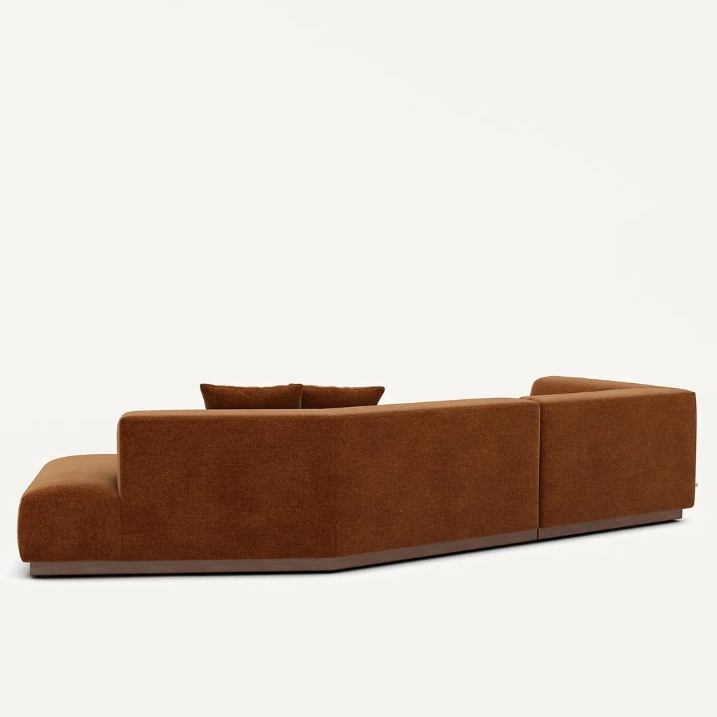 Open hoekbank in chenille fluweel, Jacopo