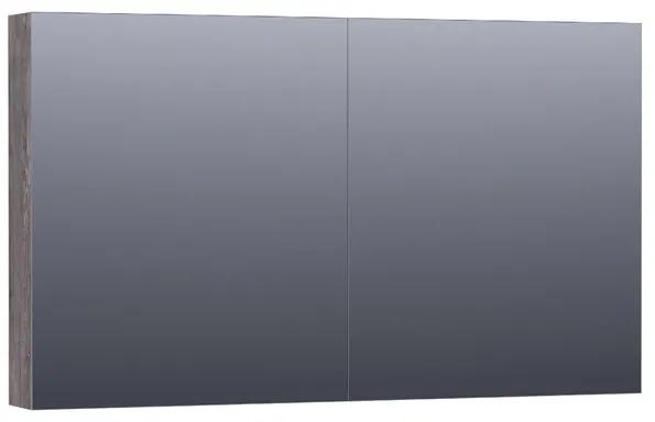 BRAUER Dual Spiegelkast - 120x70x15cm - 2 links- rechtsdraaiende spiegeldeur - MFC - grey Canyon SK-DU120GC