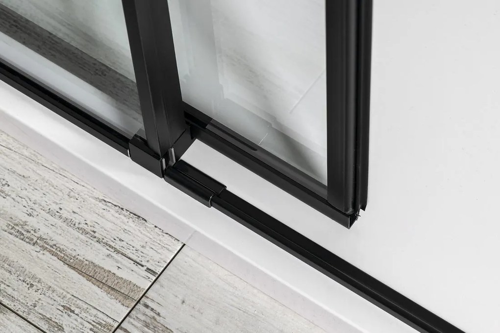 Polysan Altis douchecabine rechthoekig 140x80cm zwart mat