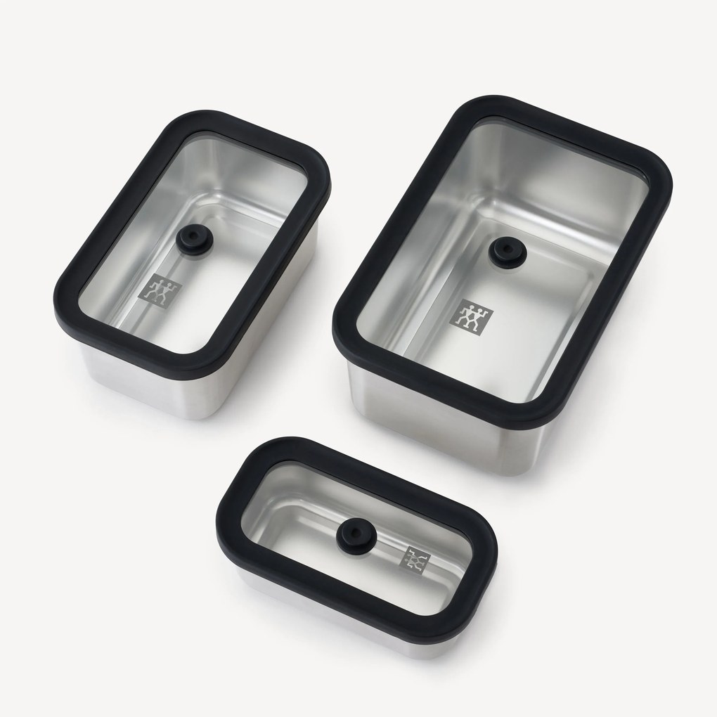 ZWILLING Fresh & Save STAINLESS Vacuümdozenset, S/M/L / 6-delig, Roestvrij staal, Zilver - Fresh & Save STAINLESS - ZWILLING