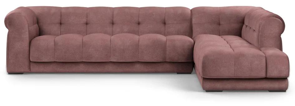 Rivièra Maison - Cobble Hill Corner Sofa Right, velvet, dusty pink - Kleur: roze