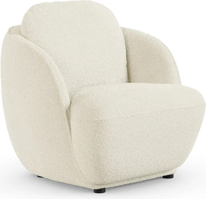 Fauteuil in bouclette stof, bolvormig, Alpine