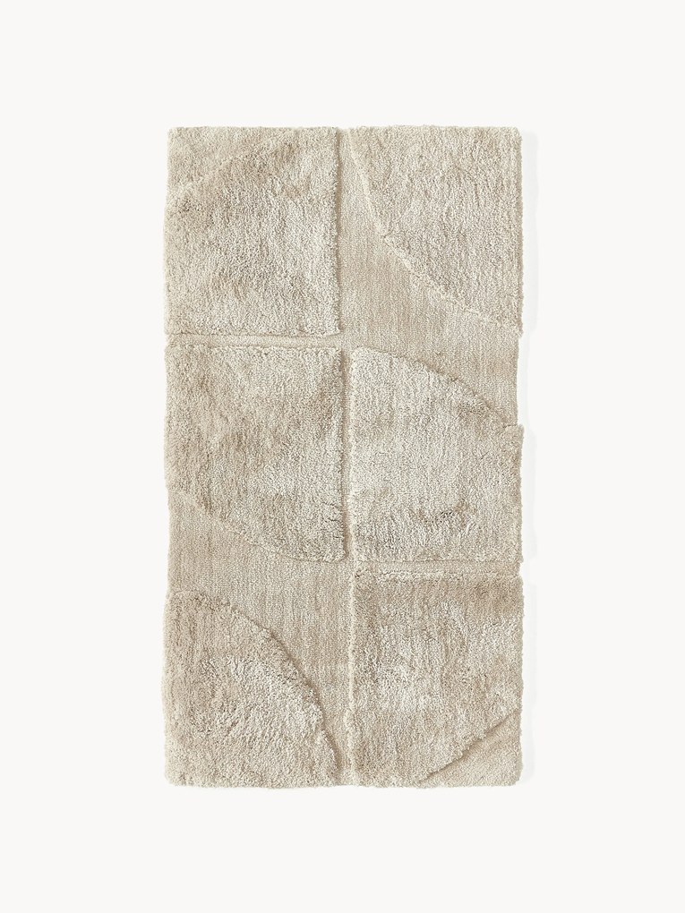 Pluizig hoogpolig vloerkleed Jade met een verhoogde hoog-laag structuur