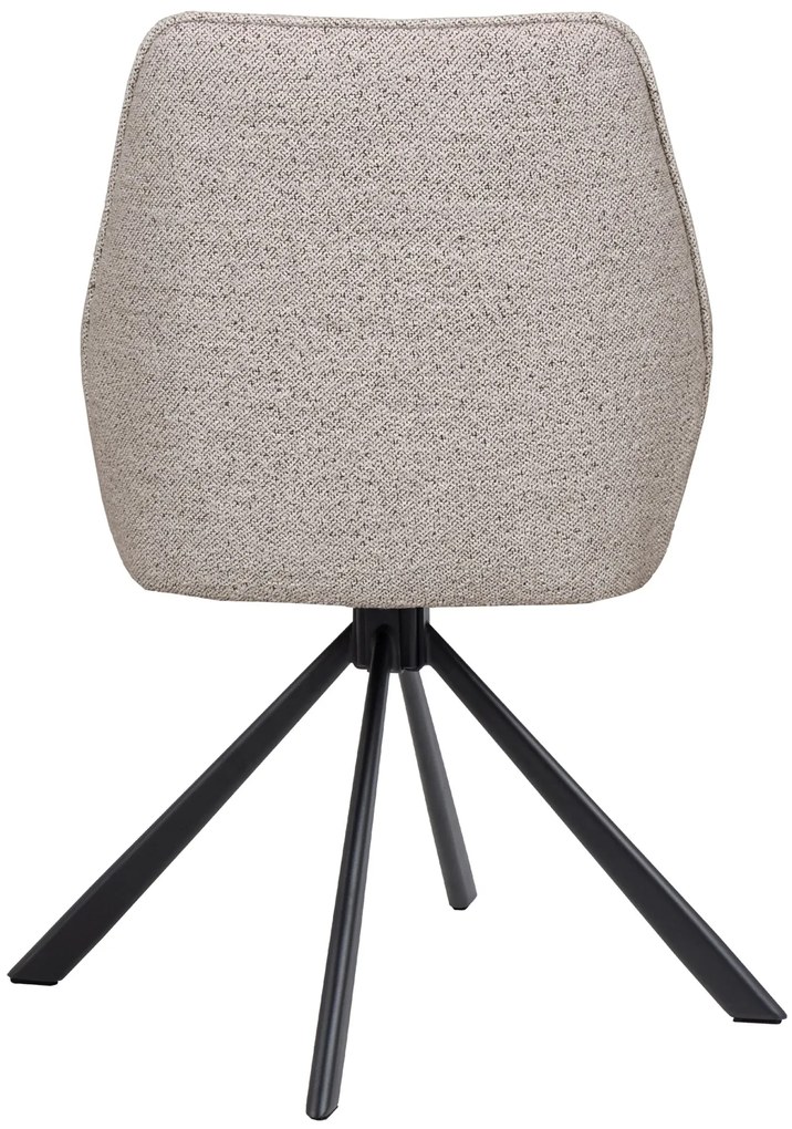 YUNI Beige Latte (stof Monza 60) - MODERNE GESTOFFEERDE DRAAISTOEL VOOR WOONKAMER/EETKAMER/LOFT KANTOOR