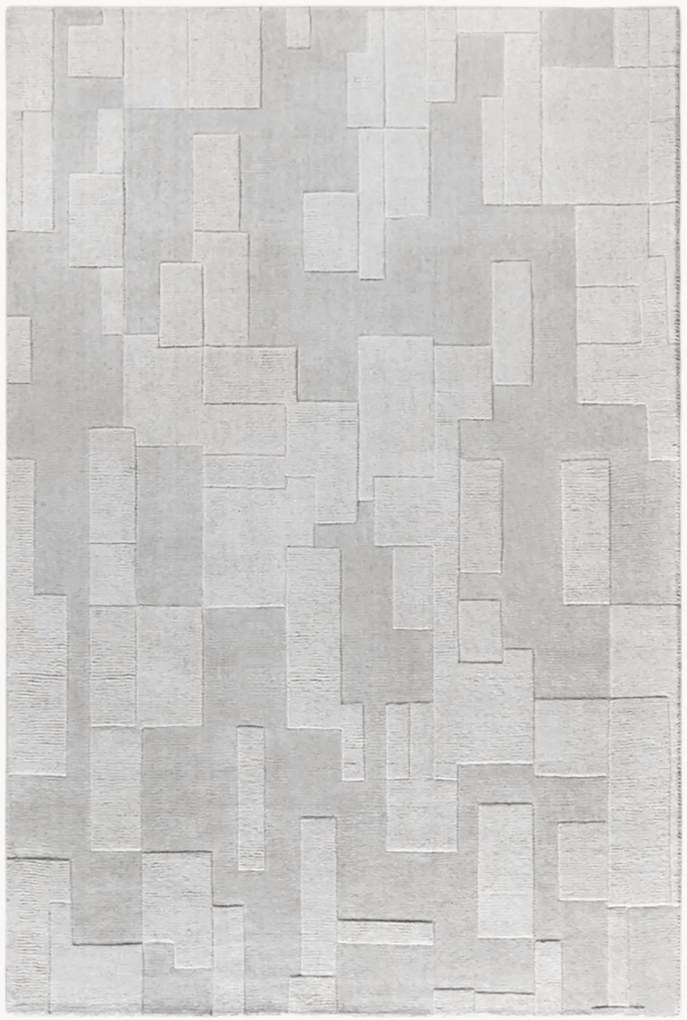 Wollen vloerkleed Wilhelmine met hoog-laag effect