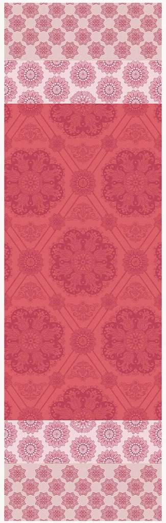 Jacquard tafelloper Mille Rosaces Framboise
