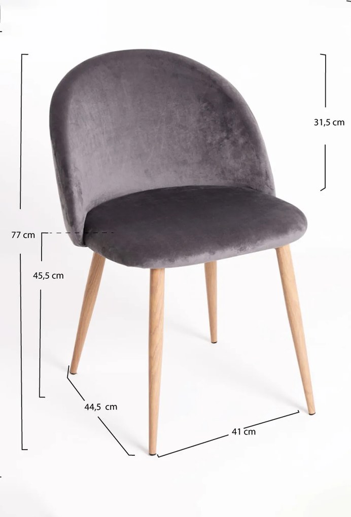 Set 4 Vint Fluwelen Stoelen