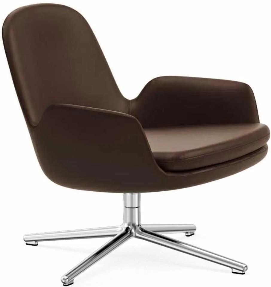 Normann Copenhagen Era Lounge Chair Low Swivel fauteuil met aluminium onderstel Ultra Leather 41589