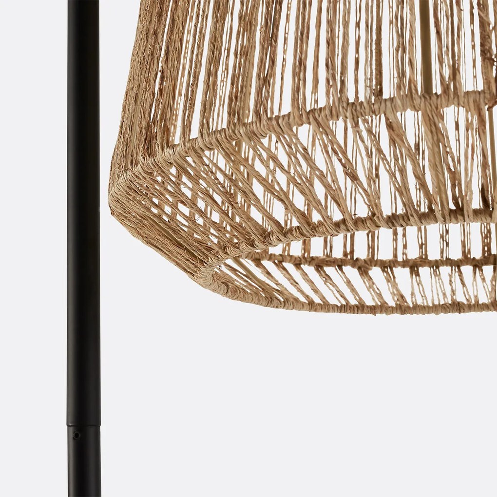 Voetlamp in metaal en hennep, Yaku