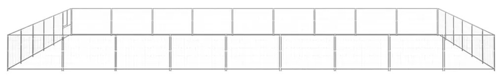 vidaXL Hondenkennel 54 m² staal zilverkleurig