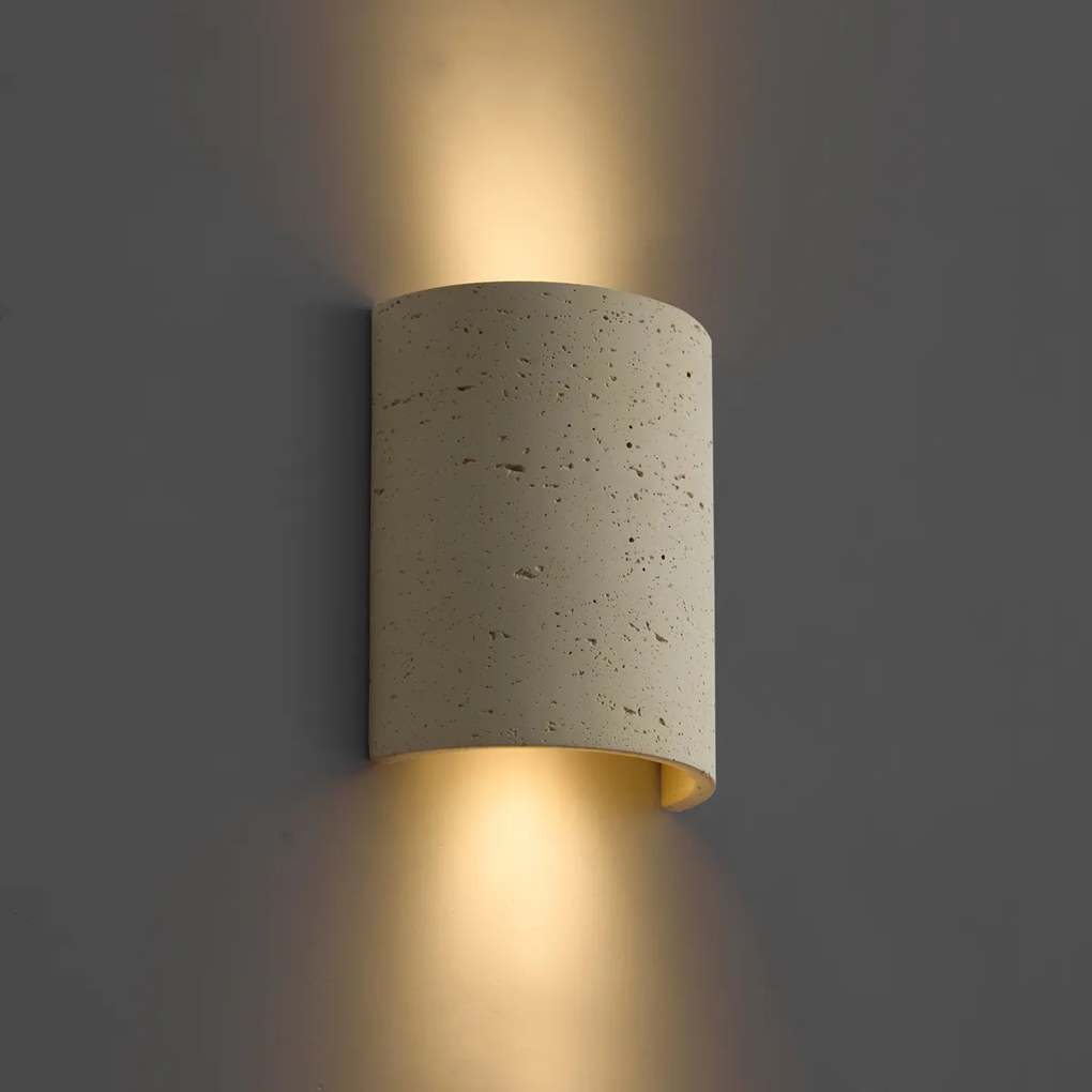 Japandi wandlamp beige 2-lichts - Travi