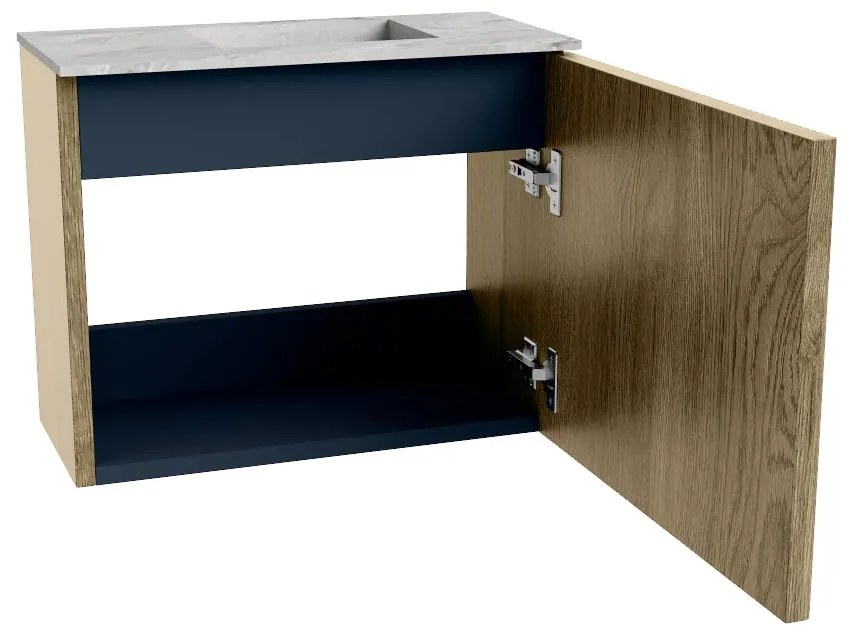 Mondiaz Joya DLux 50cm toiletmeubel dusk met wastafel faye rechts 1 kraangat glace