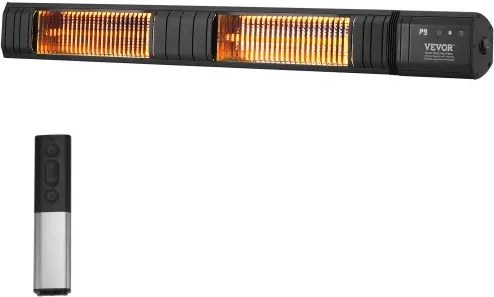 VEVOR 3000W Buitenverwarmer met afstandsbediening, IP65-bescherming, Carbon-infraroodverwarmer met 9 snelheden en timer, voor veranda, terras, eetkamer, studio, achtertuin, wandmontage
