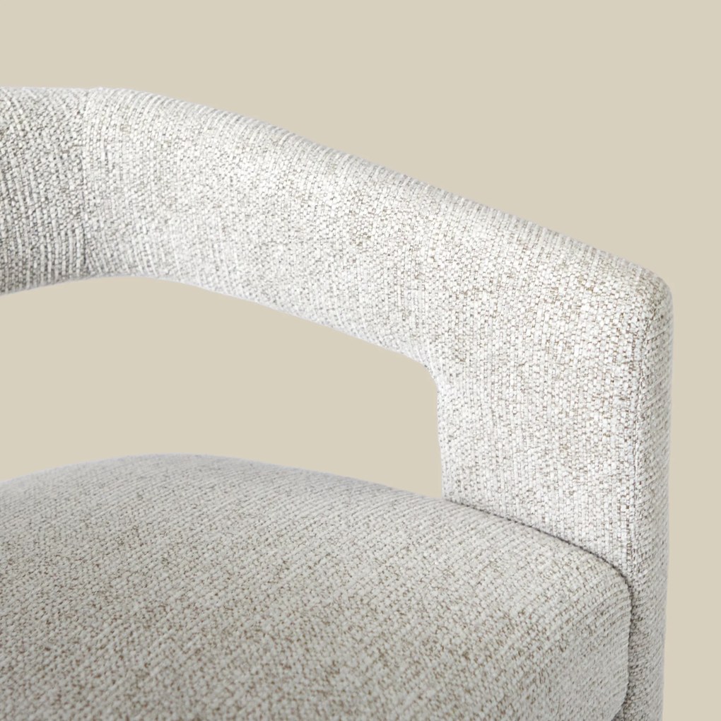 Design Eetkamerstoel Creme Volledig Stof