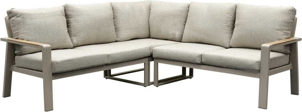 Lola hoek loungeset 3-delig aluminium latte zand