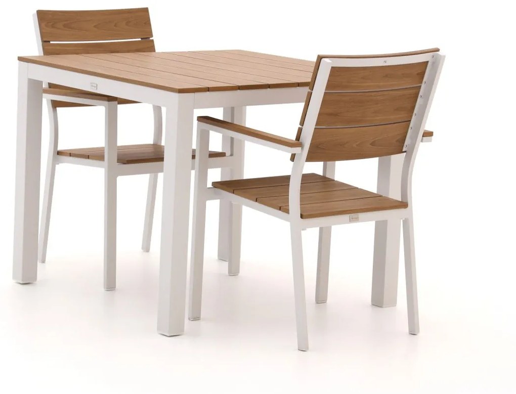 Diningset Bellagio  | 2 personen polywood | Tuinset stapelbaar | 3-delig | Kees Smit Tuinmeubelen