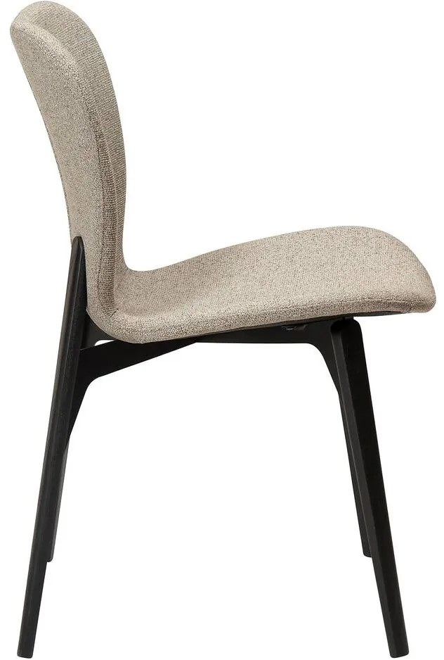 Goossens Eetkamerstoel Bordeaux bruin stof leuning, elegant chic