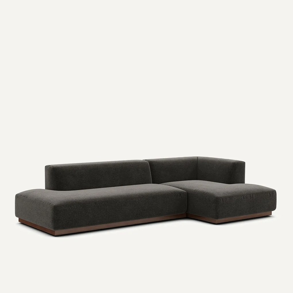Rechter hoekbank XL in chenille fluweel, Jacopo